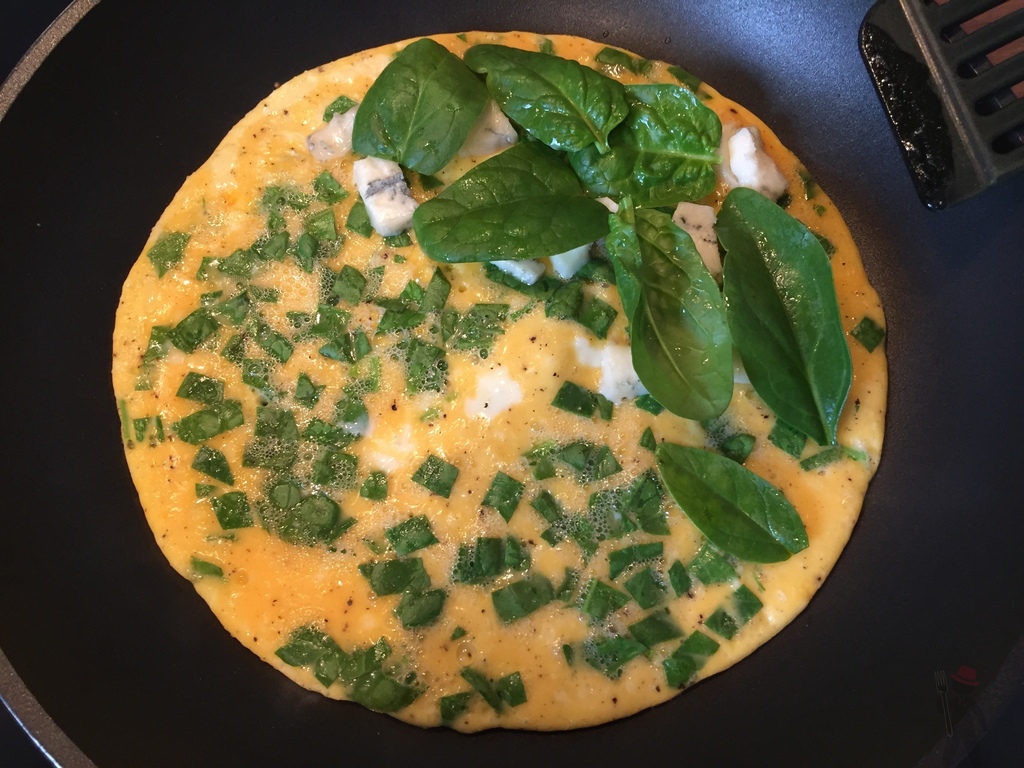 Omelett mit Spinat und Gorgonzola - Gabel Gangster